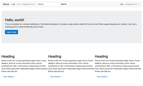 Basic Bootstrap marketing template